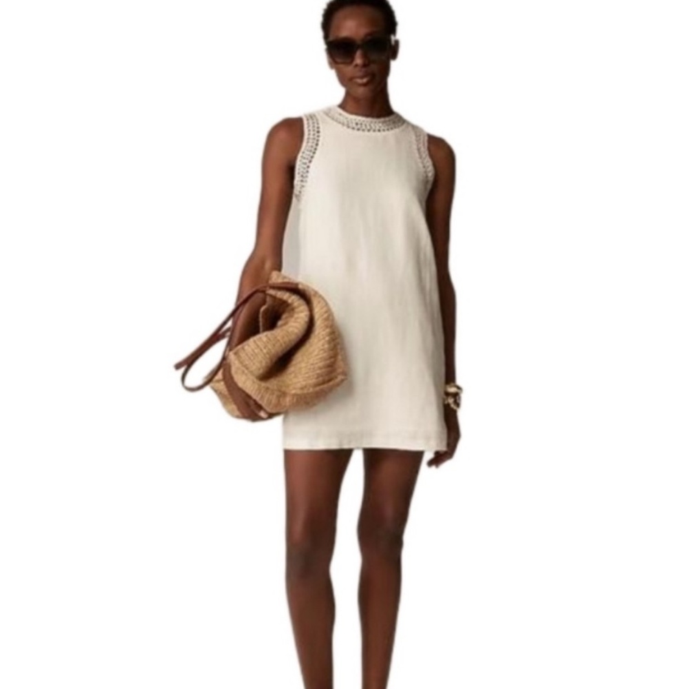 J. Crew Maxine Cream Crochet Detail Dress XS